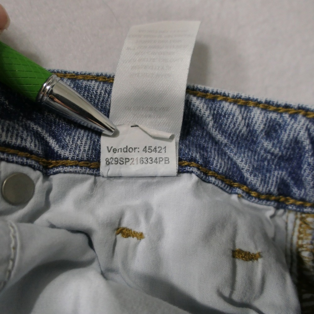 PacSun Womens Shorts Denim Blue 24 Light Wash Embroidered Bunny Playboy Y2K - Picture 3 of 10